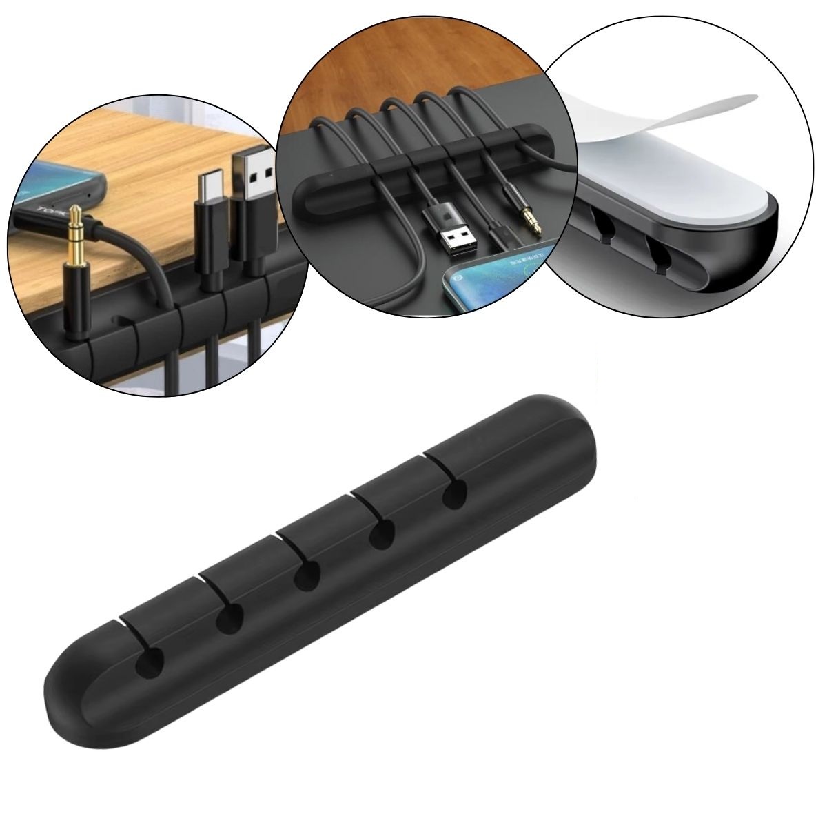 ORGANIZADOR DE FIOS/CABOS 5 CLIP PRETO SA2413-17