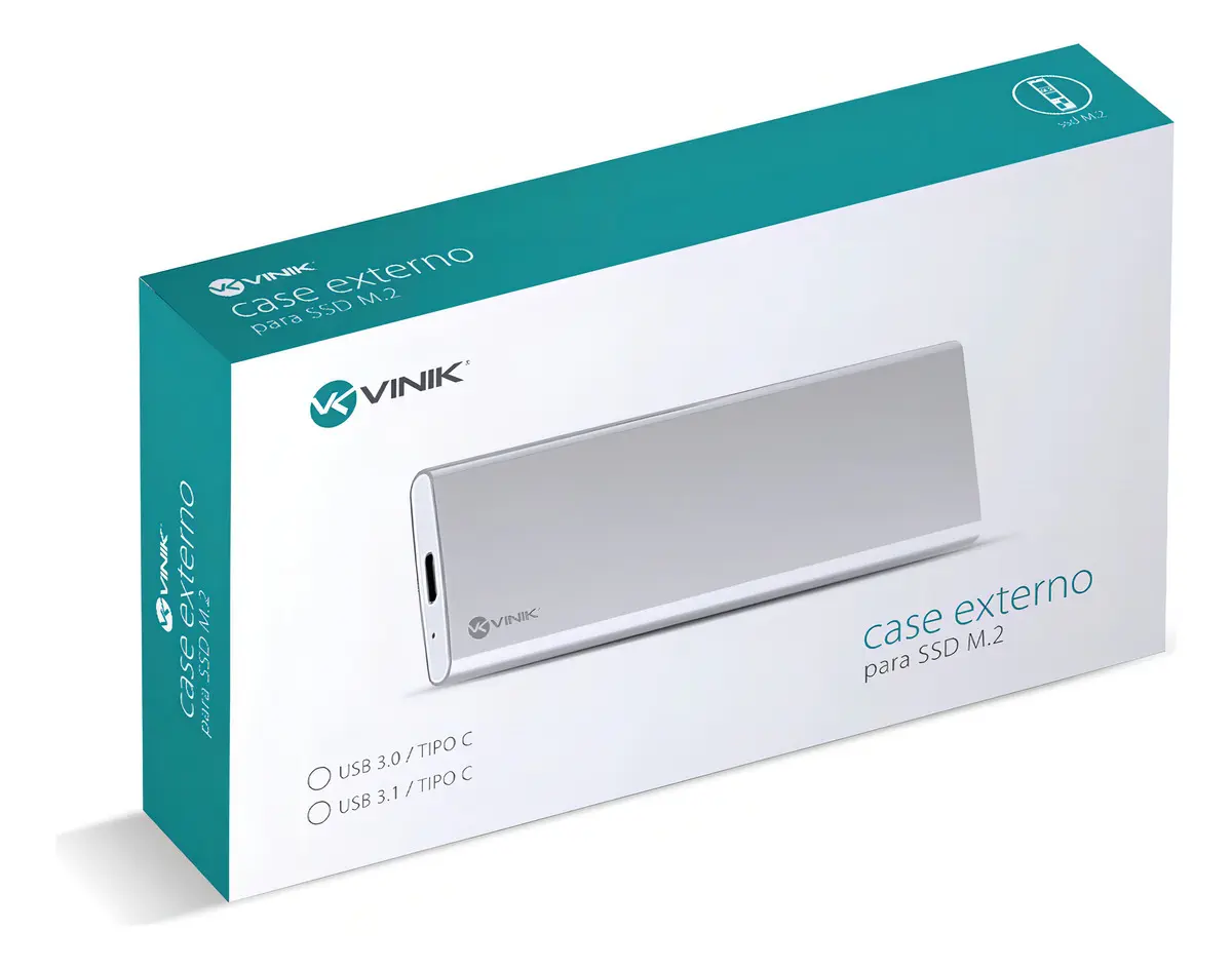 CASE EXTERNA HD M2 SATA CONEXÃO USB 3.1 TYPE C / USB CS25-C31 VINIK