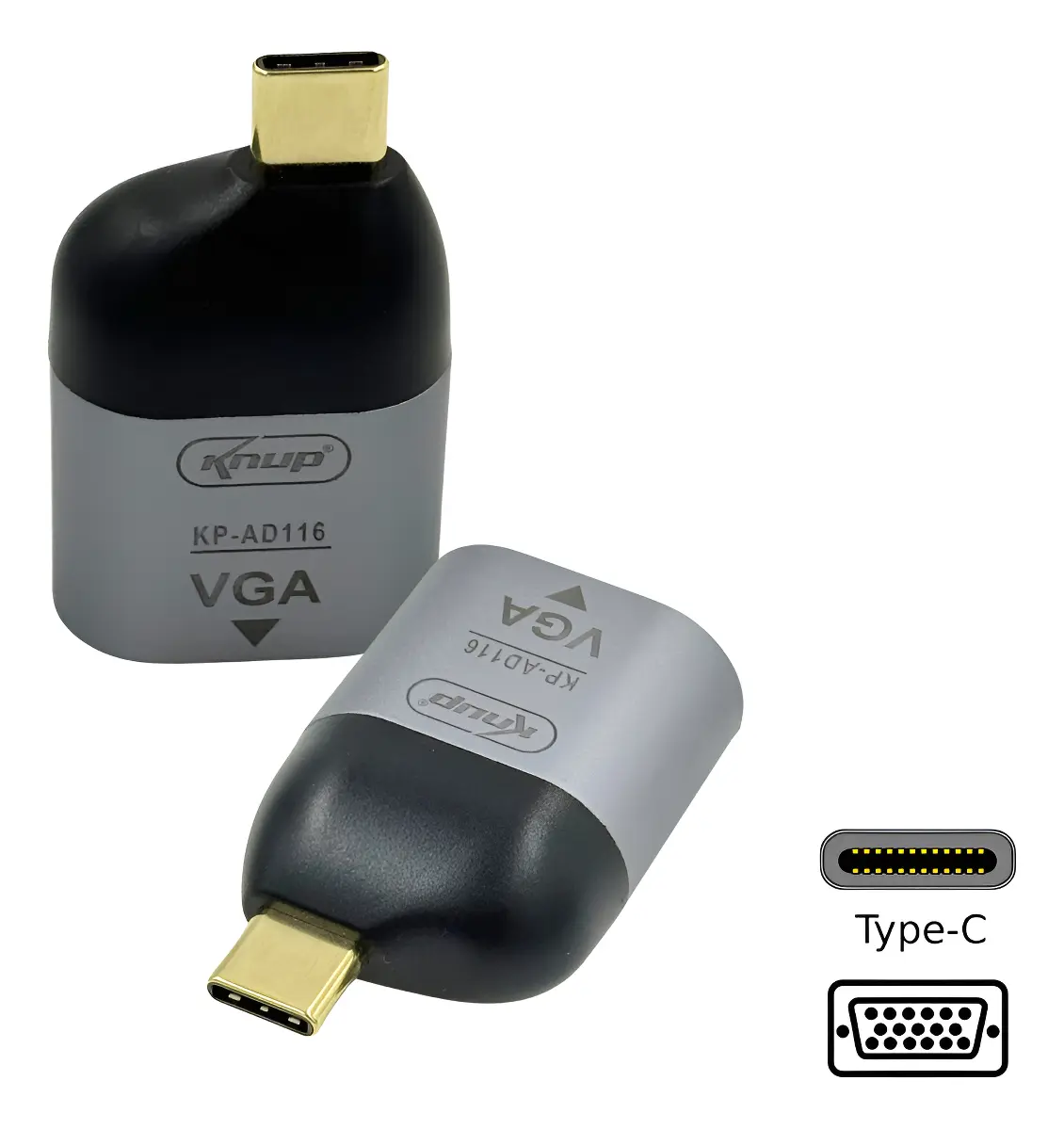 ADAPTADOR DE VIDEO TIPO C X VGA KP-AD116 KNUP