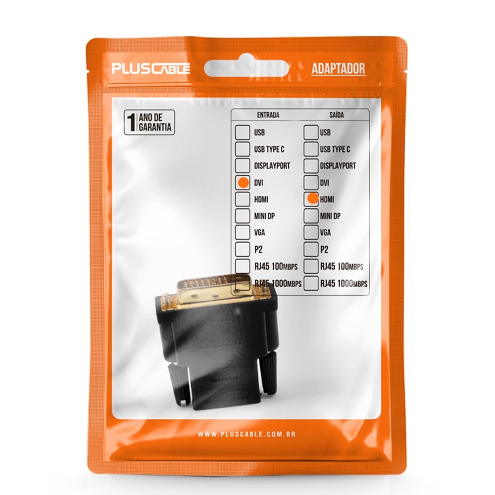ADAPTADOR DVI M X HDMI F ADP-DVIHDMI10BK PLUS CABLE