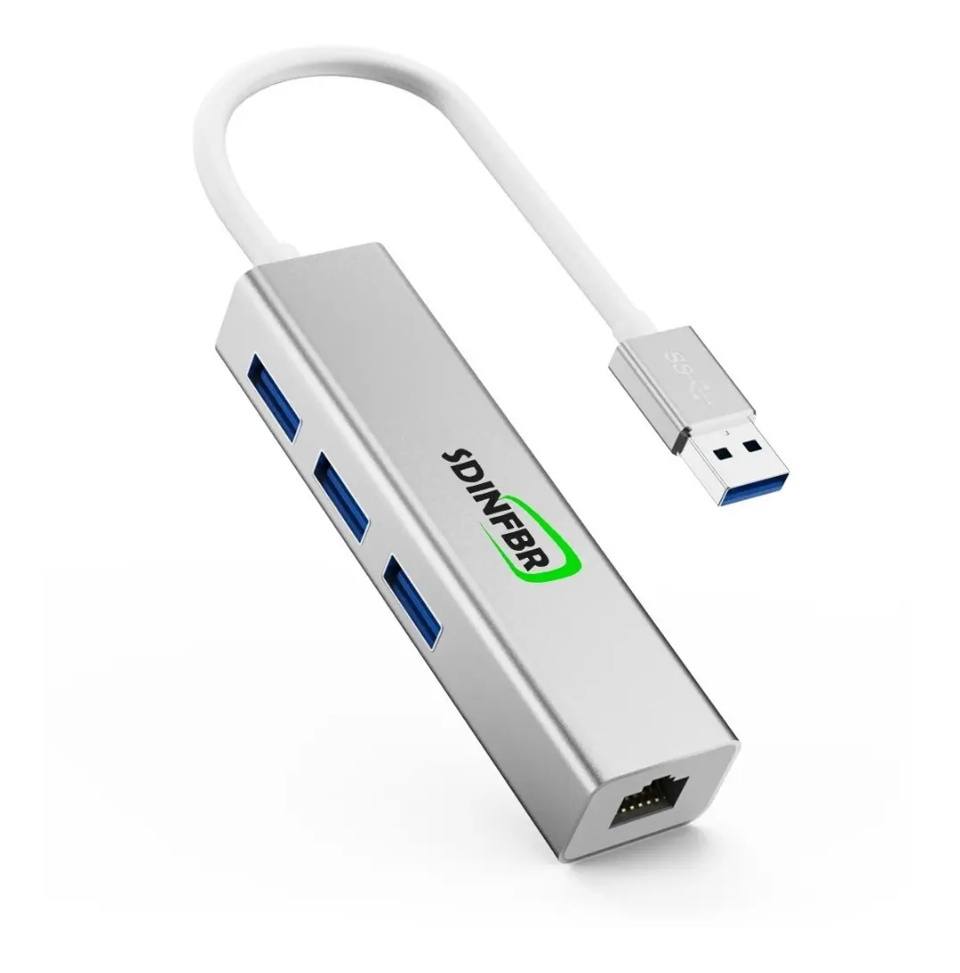 ADAPTADOR HUB 4IN1 3XUSB 3.0 + LAN RJ45 GIGABIT SD-H3PG - SDINFBR
