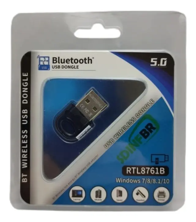 ADAPTADOR USB BLUETOOTH 5.0 REAL RTL8761B PC NOTE SD-BT5PC SDINFBR