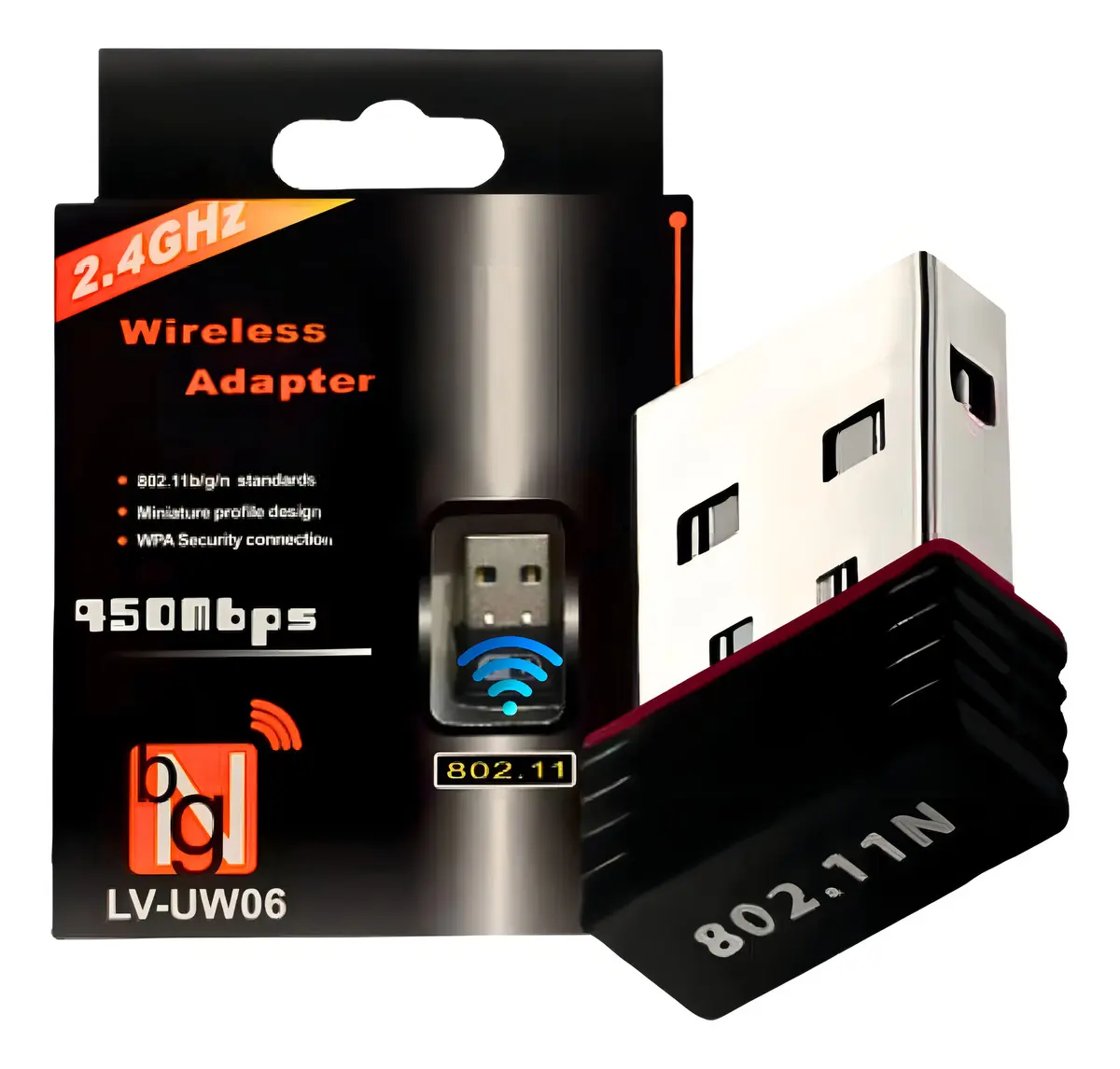 ADAPTADOR USB WIRELESS 2.4GHZ RTL8188SU 950MBPS 802.11IN UNIVERSAL KA-1100