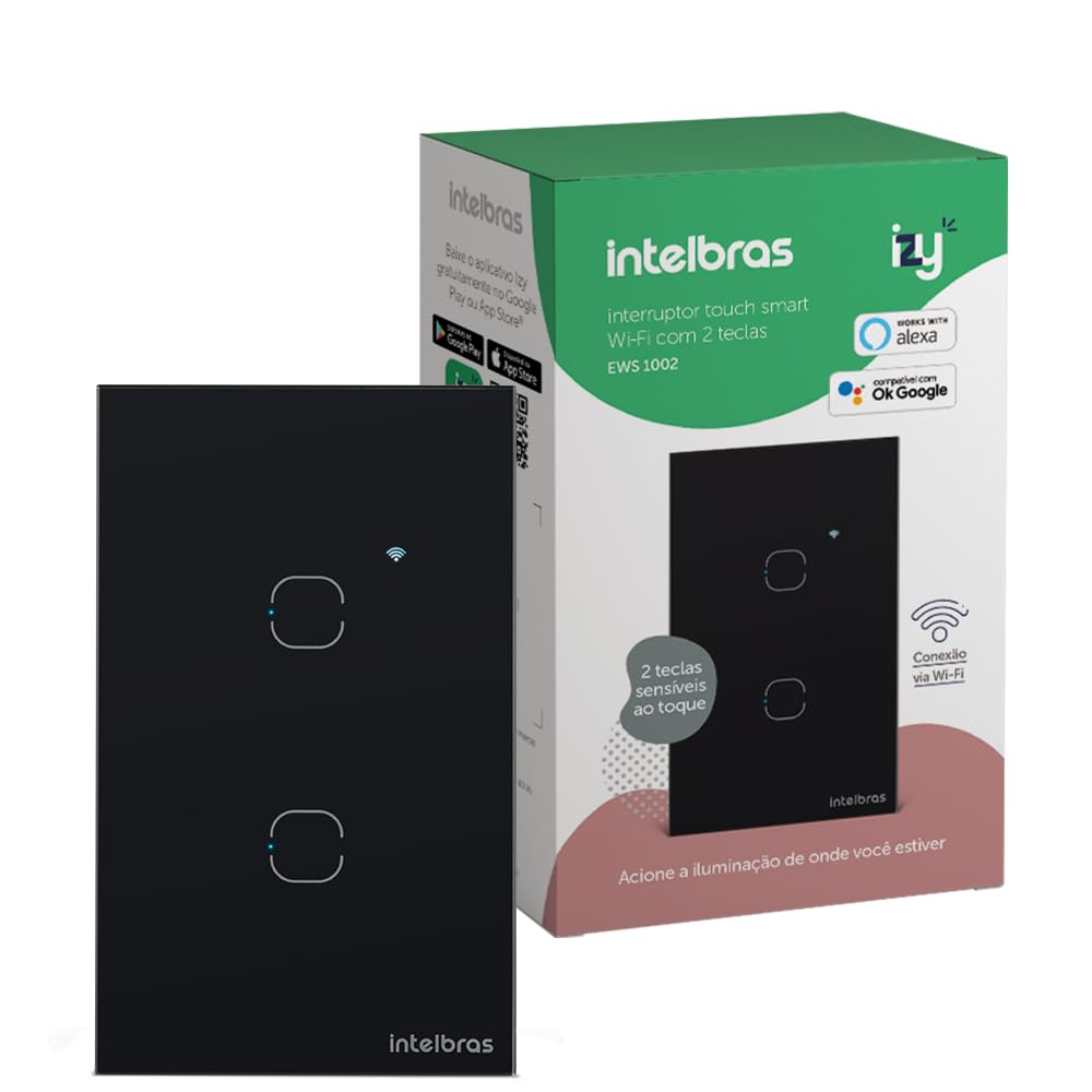 INTERRUPTOR SMART WI-FI TOUCH 2 TECLAS EWS 1002 PT - IZY