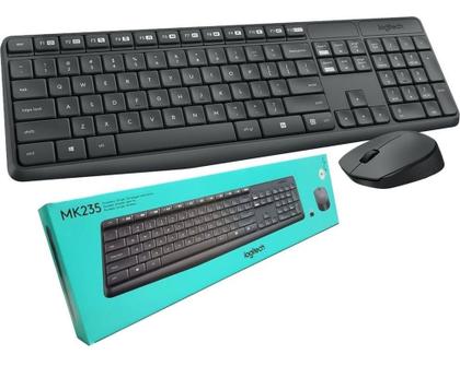 COMBO WIRELESS TECLADO MULT E MOUSE MK235 PRETO LOGITECH