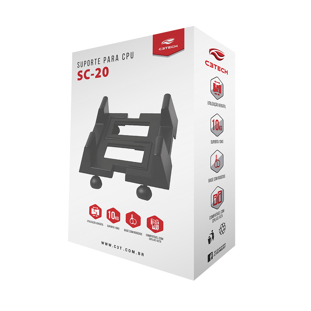 SUPORTE PARA GABINETE SC-20BK C3 TECH