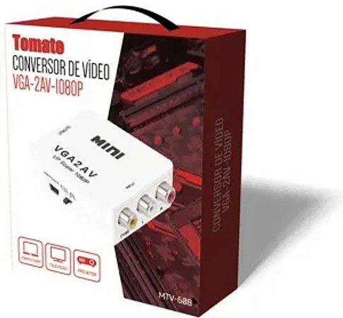 CONVERSOR DE VIDEO VGA X AV VGA2AV 1080P TOMATE MTV-608