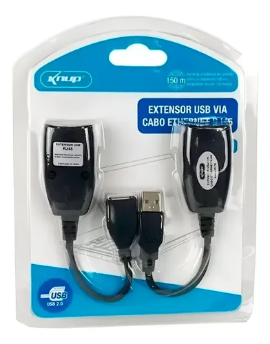 CABO EXTENSOR USB ETHERNET VIA CABO DE REDE RJ45 HB-T88 - KNUP