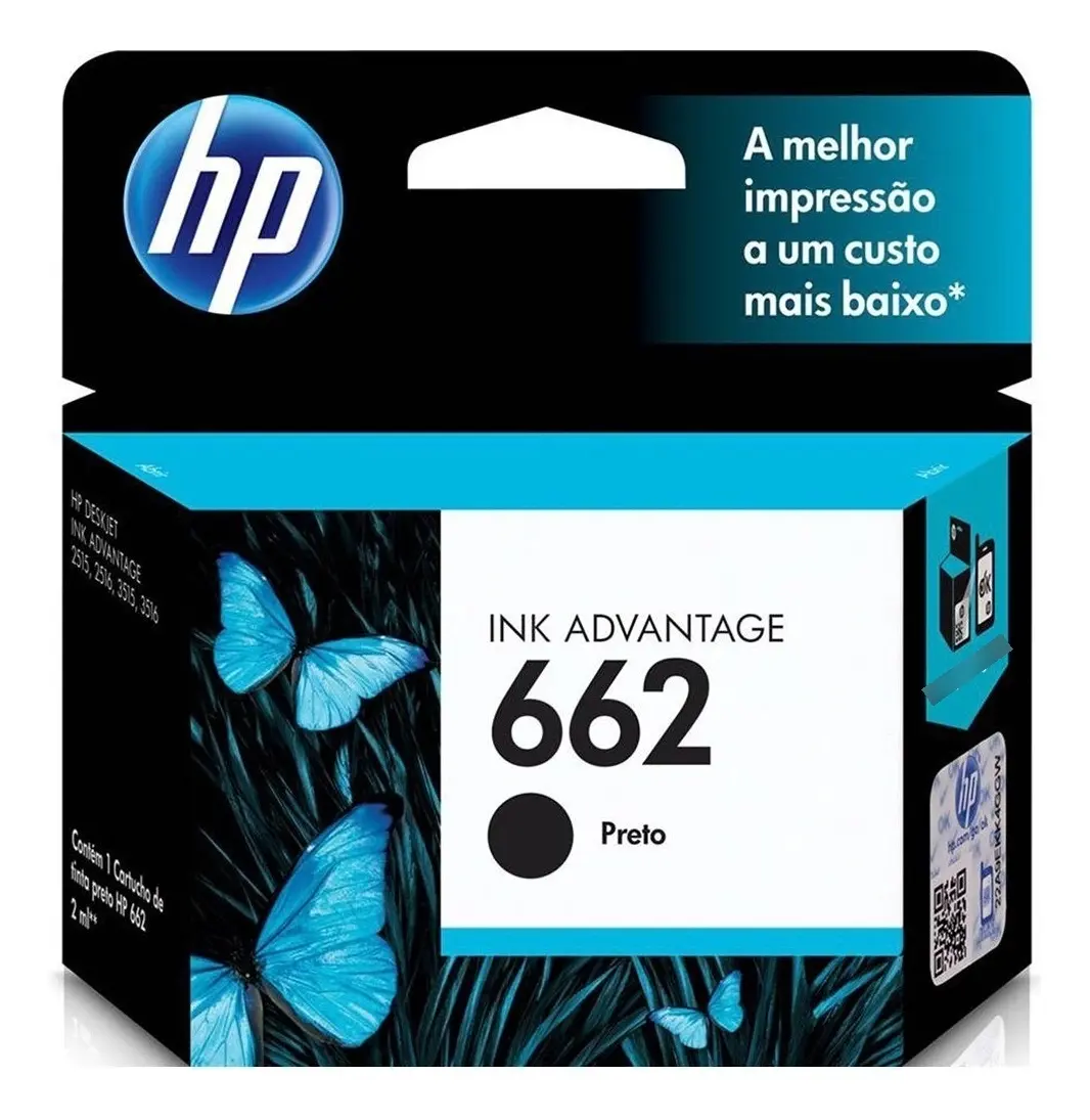 CARTUCHO HP 662 CZ103AB PRETO 2.0ML