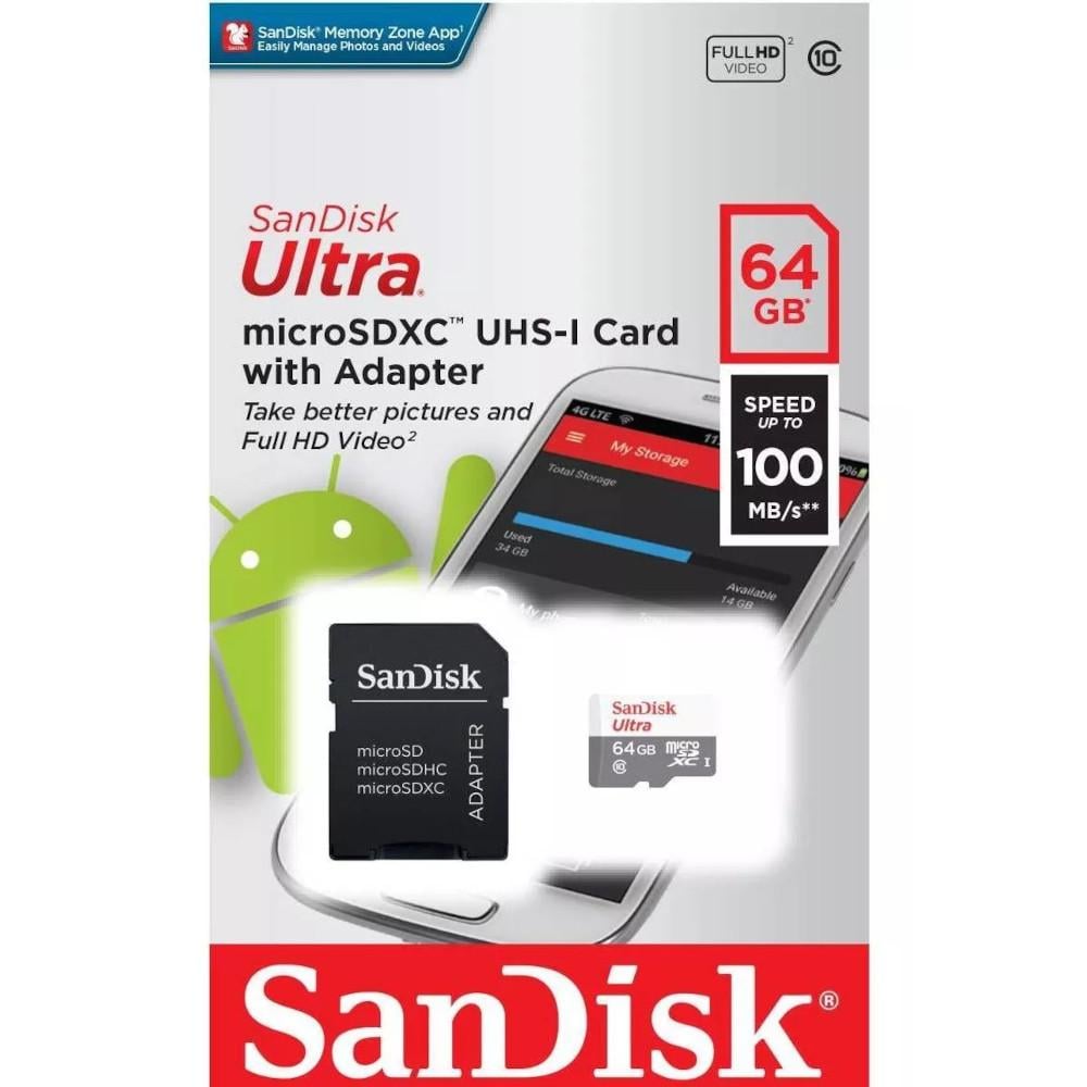 CARTAO DE MEMORIA CLASS10 64GB SDSQUNR-064G-GN3MA SANDISK