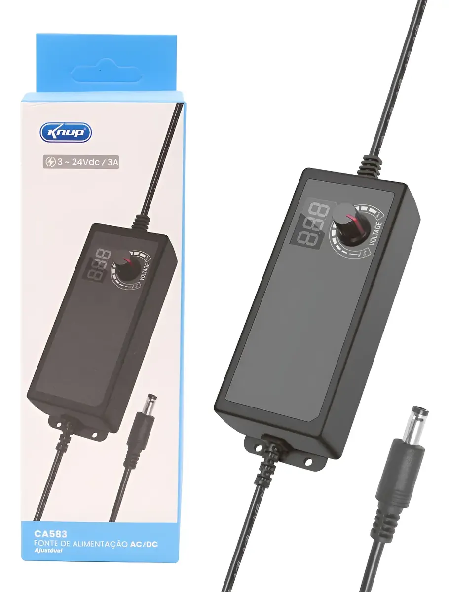FONTE DE ALIMENTACAO AC/DC AJUSTAVEL KP-CA583 3-24VDC/3A - KNUP