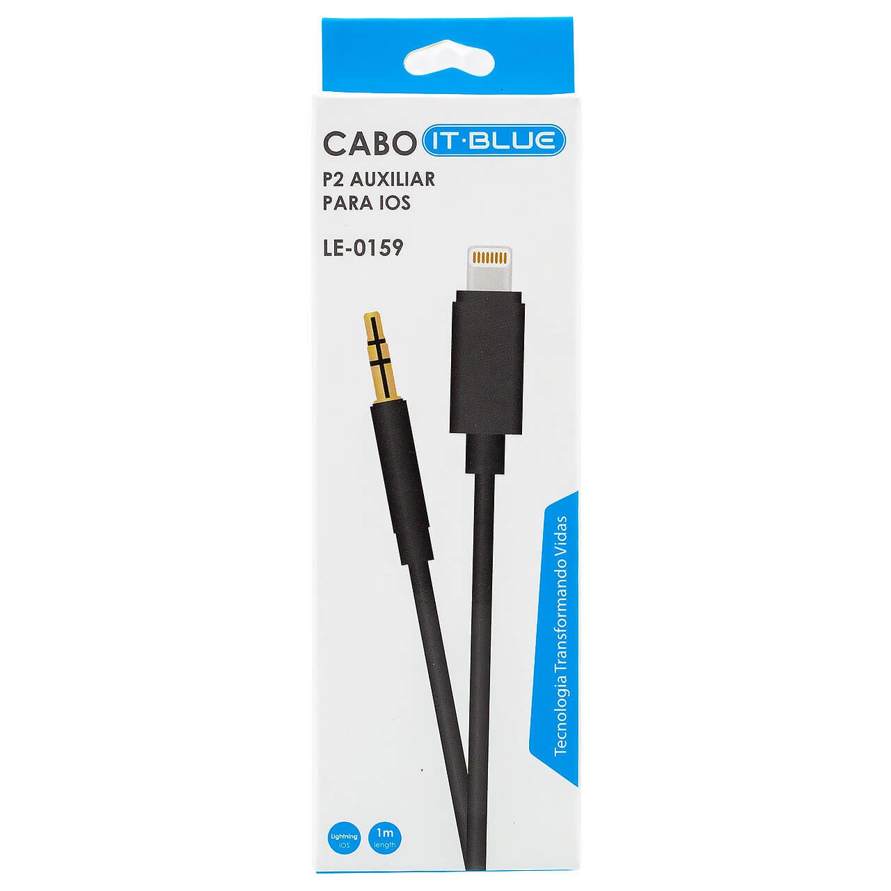 CABO AUXILIAR 1MT P2 PARA IPHONE IOS IT-BLUE LE-0159