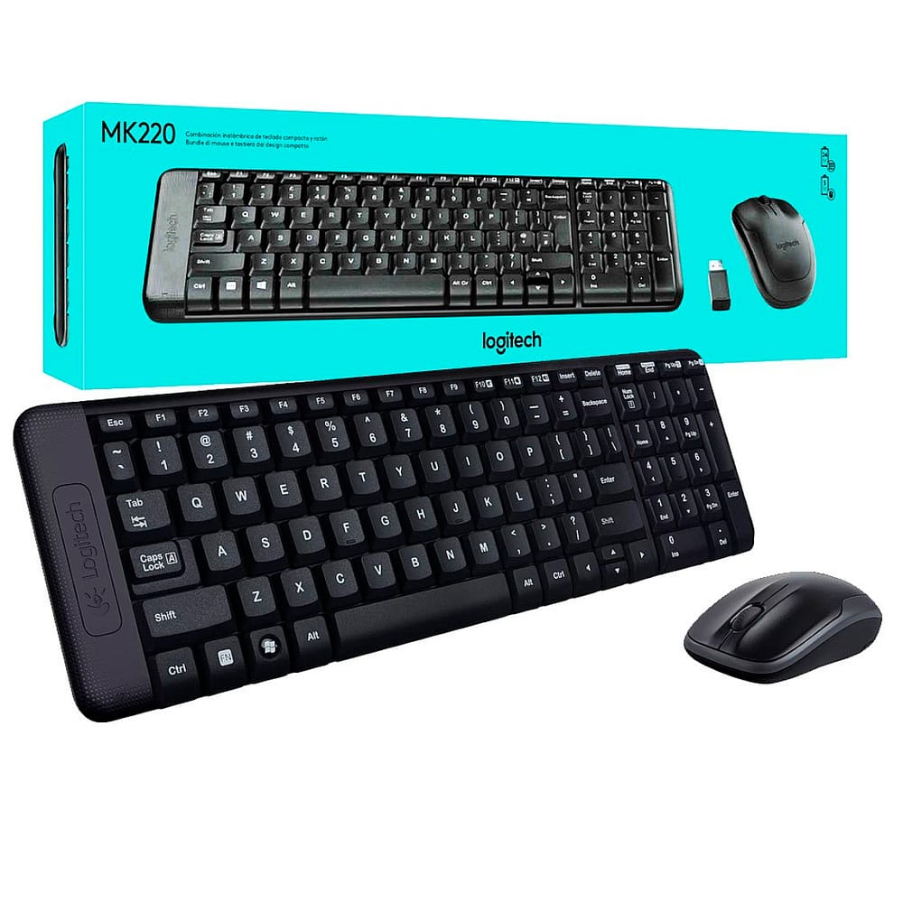 TECLADO E MOUSE WIRELESS MK220 PRETO LOGITECH