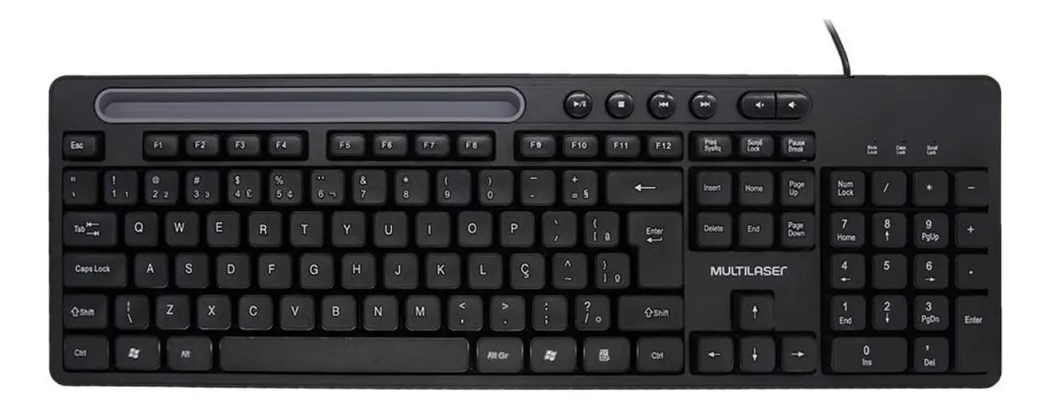 TECLADO MULTIMIDIA PRETO USB TM200 TC262 MULTILASER