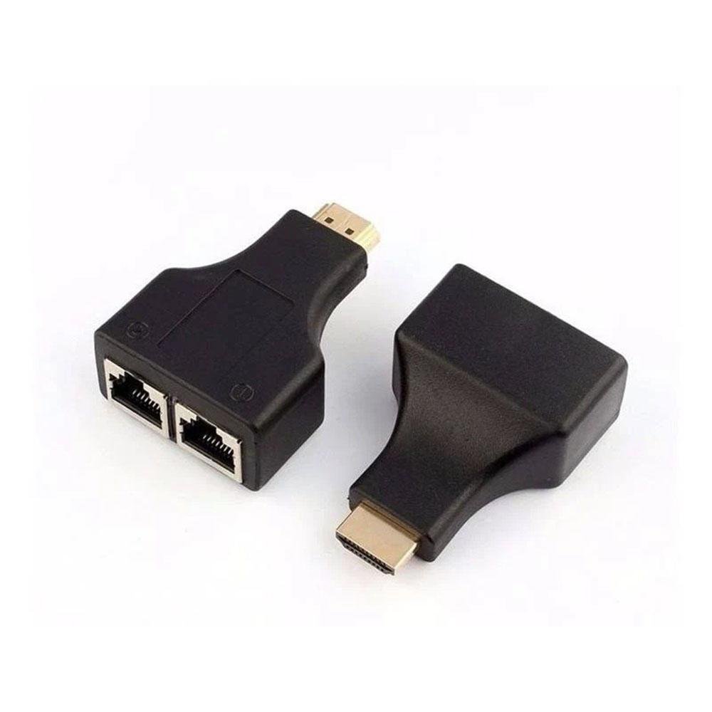ADAPTADOR EXTENSOR HDMI 3D 30MT VIA CABO REDE RJ45 CAT5E/6 LE-5547
