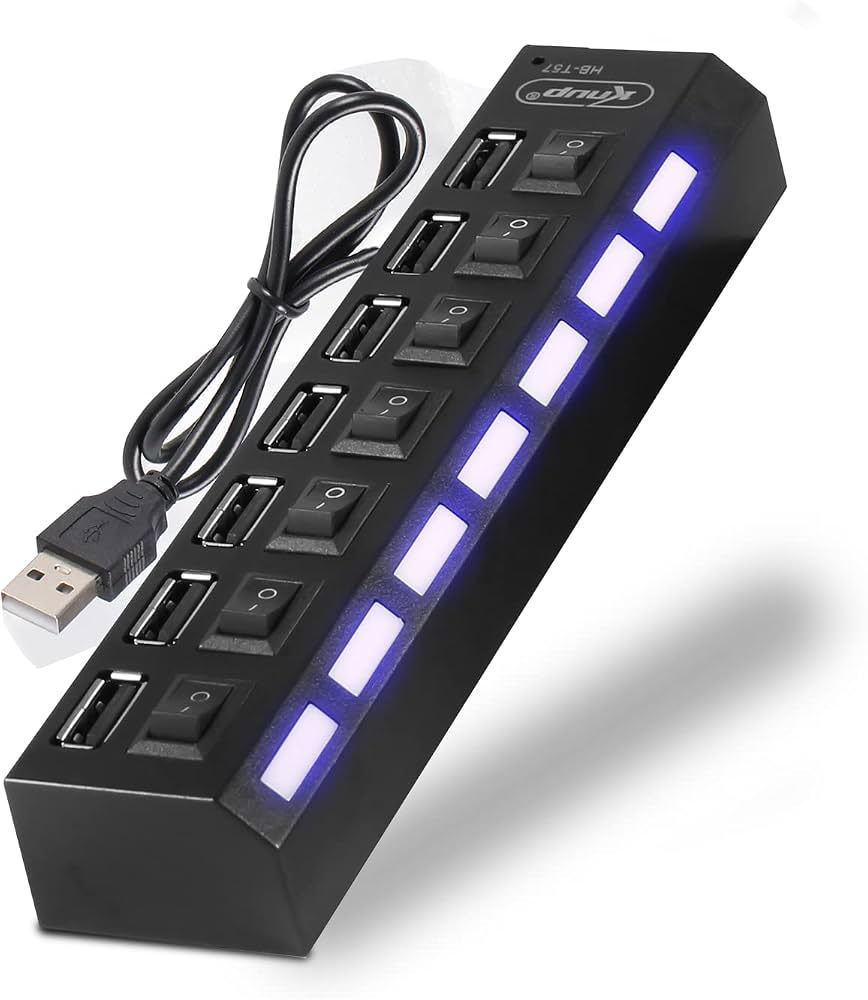 ADAPTADOR EXTENSOR HUB USB 2.0 7 PORTAS HI-SPEED C/ LED