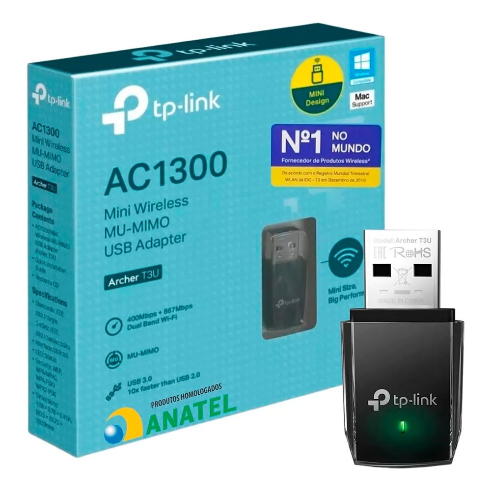ADAPTADOR USB 3.0 WIRELESS AC1300 GIGABIT SD-AC13G RTL8812BU SDINFBR