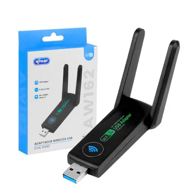 ADAPTADOR WIRELESS USB 3.0 DUAL BAND 1300MBPS 2.4GHZ E 5.8GHZ MU-MIMO KP-AW162 - KNUP