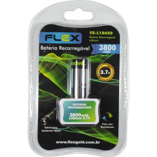 BATERIA RECARREGAVEL FX-L18650 3.7V 3800MAH - FLEX