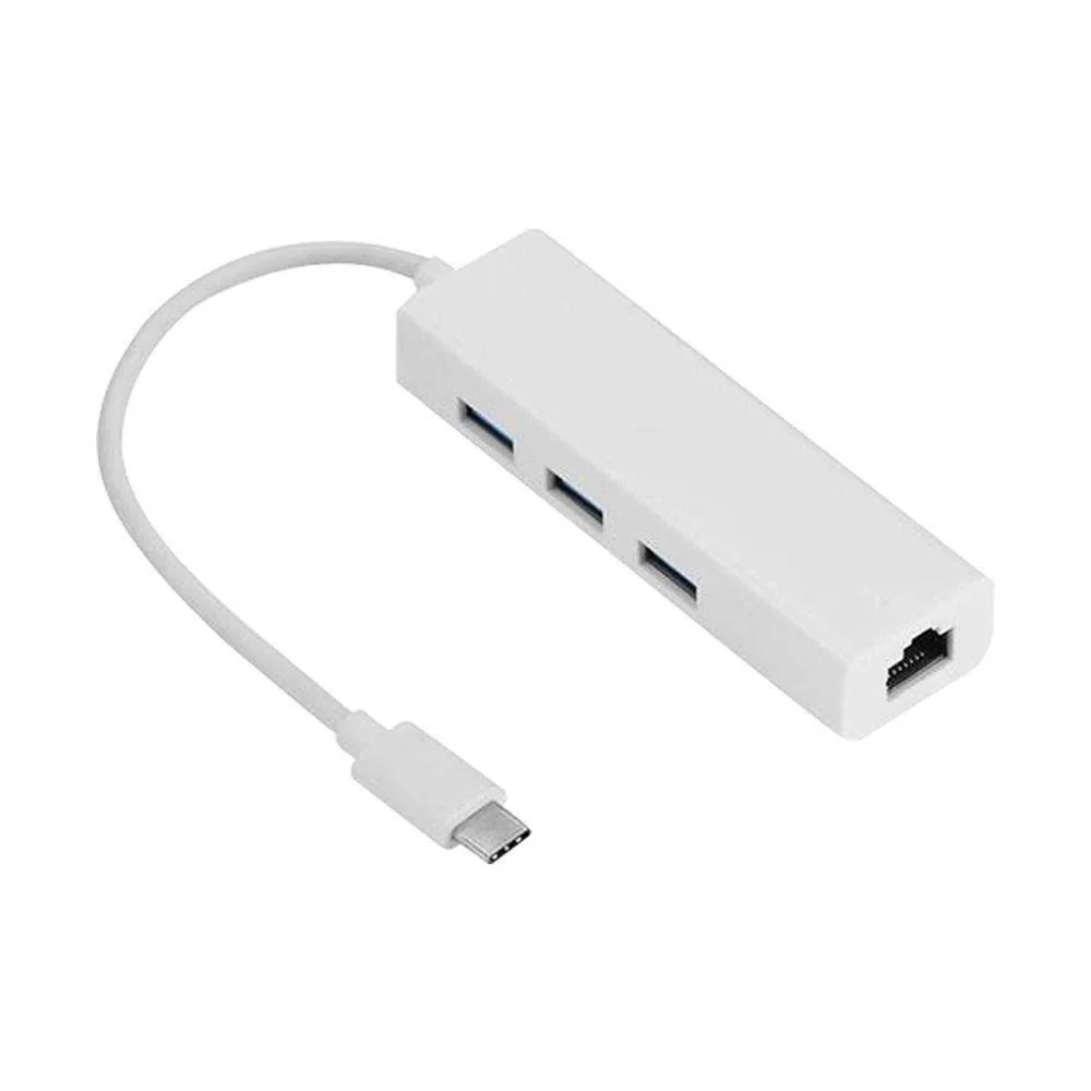 CABO ADAPTADOR HUB USB TIPO-C RJ45 3 PORTAS LE-5575