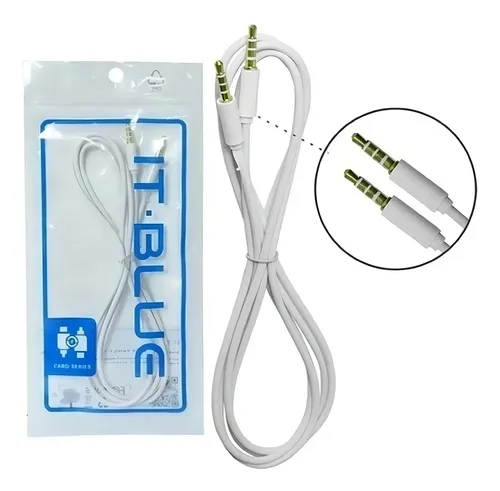 CABO AUXILIAR P3 X P3 1.5M ESTEREO PLUG 3,5MM LE-804B IT-BLUE