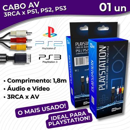 CABO DE AUDIO E VÍDEO PS1/PS2/PS3 PLAYSTATION GB51021 MBTECH