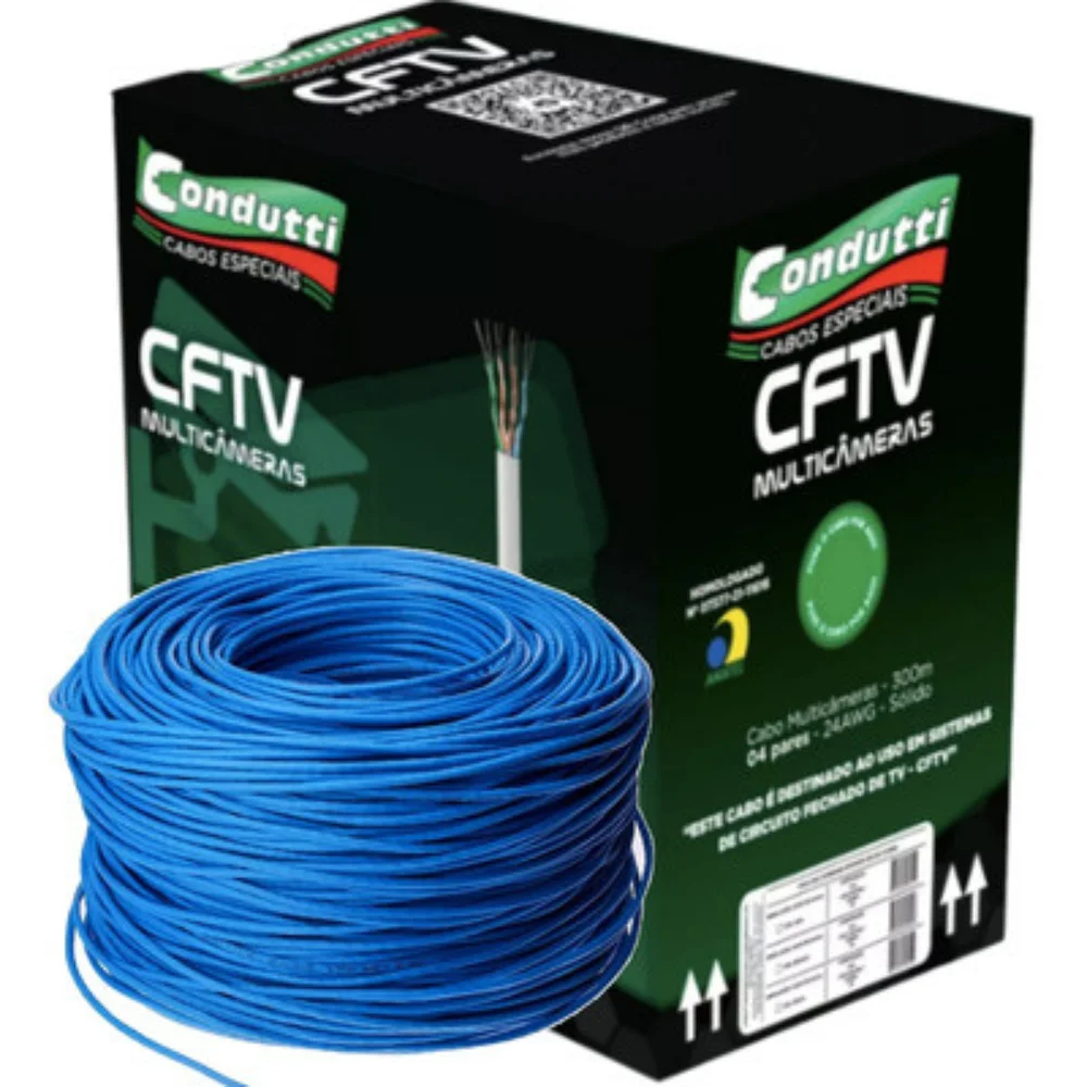 CABO DE REDE CFTV MULTICAMERAS 4PX24AWG AZUL CONDUTTI
