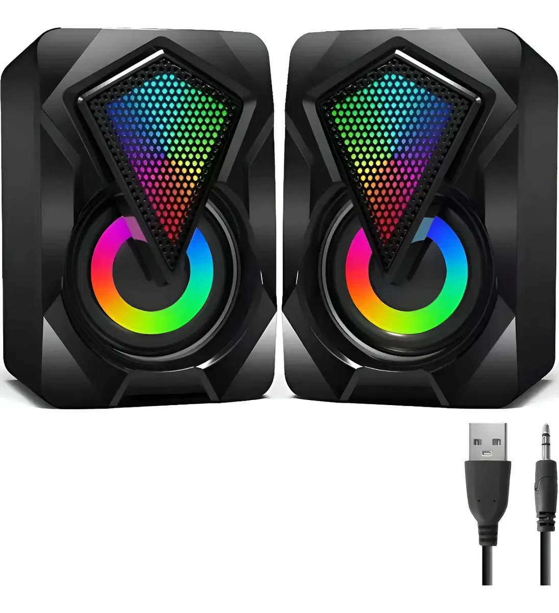 CAIXA DE SOM USB AS-2301 6W RMS PRETO COM LED SATELLITE