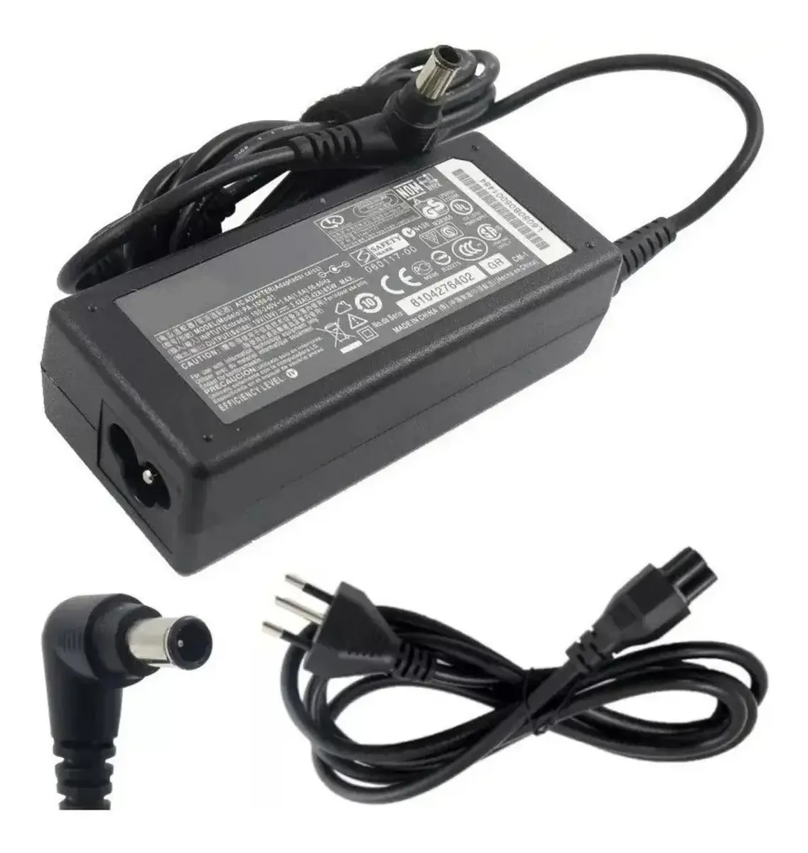 CARREGADOR NOTEBOOK LG 19V 3.42A - 6.5X4.4MM D-539 GRASEP