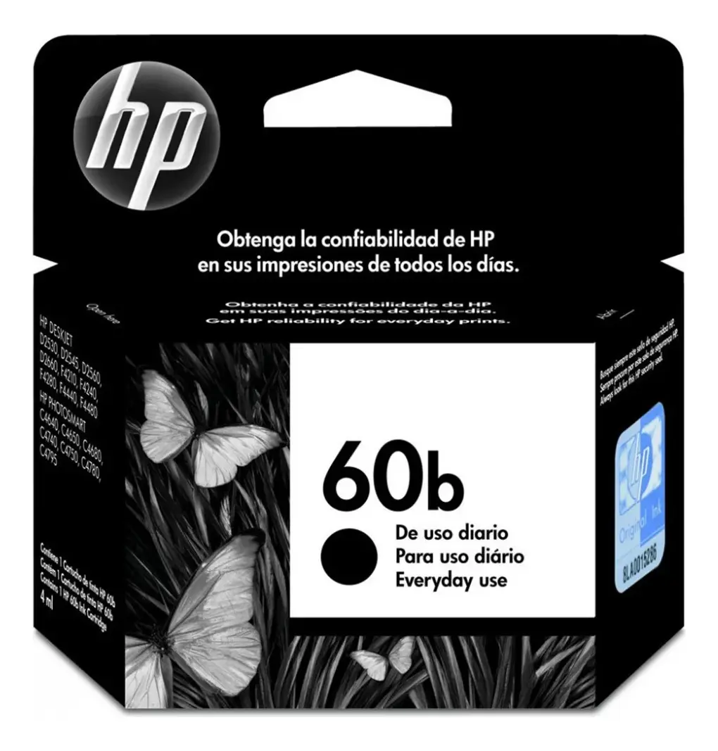 CARTUCHO HP 60B CC636WB PRETO 4.5ML