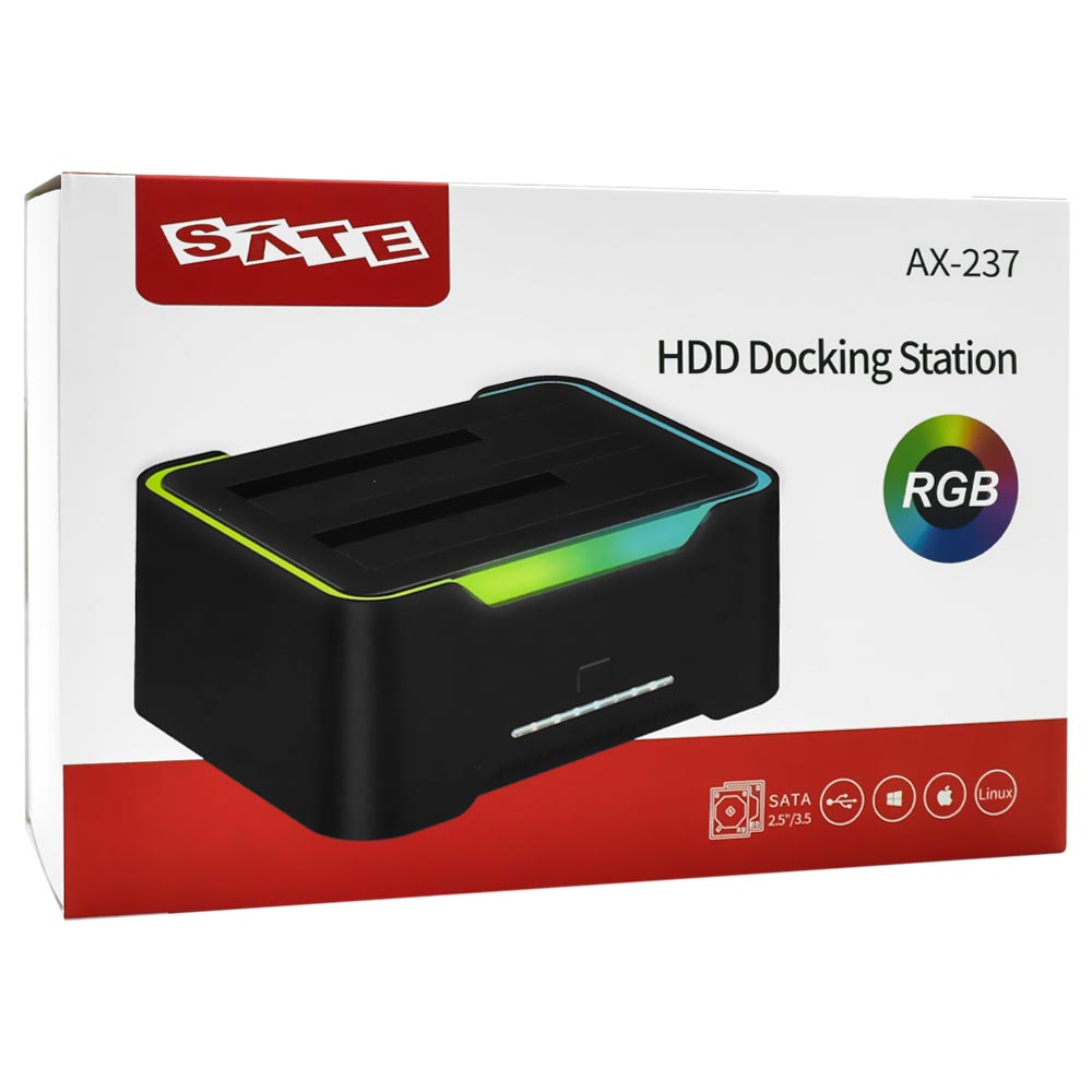 CASE GAVETA HD DOCKING STATION SATA 2.5/3.5 USB 3.0 AX-237 - SATELLITE