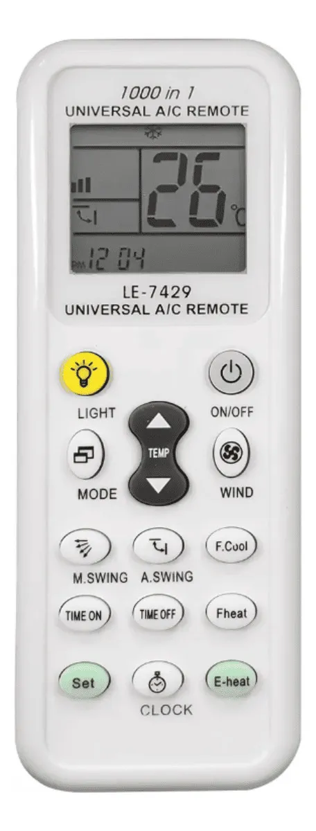 CONTROLE REMOTO AR CONDICIONADO UNIVERSAL LE-7429/VC-A2884