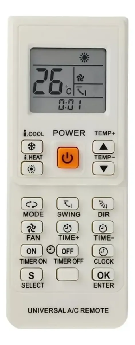 CONTROLE REMOTO AR CONDICIONADO UNIVERSAL SKY-7423/MAXX-7423