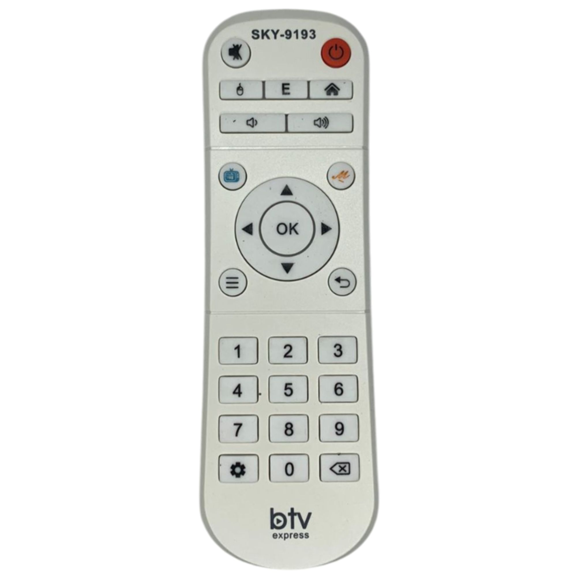 CONTROLE REMOTO TV BTV E13 EXPRESS SKY-9193 LINK SKY