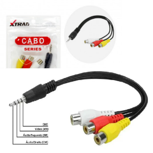 CABO CONECTOR P3 P/ 3RCA FEMEA XT-2197 XTRAD