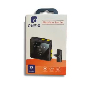 MICROFONE DE LAPELA SEM FIO RECARREGAVEL TIPO-C ONE-X MIC-2805
