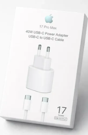 CARREGADOR DE CELULAR FONTE USB-C E CABO USB-C 40W IPHONE 17 PRO MAX
