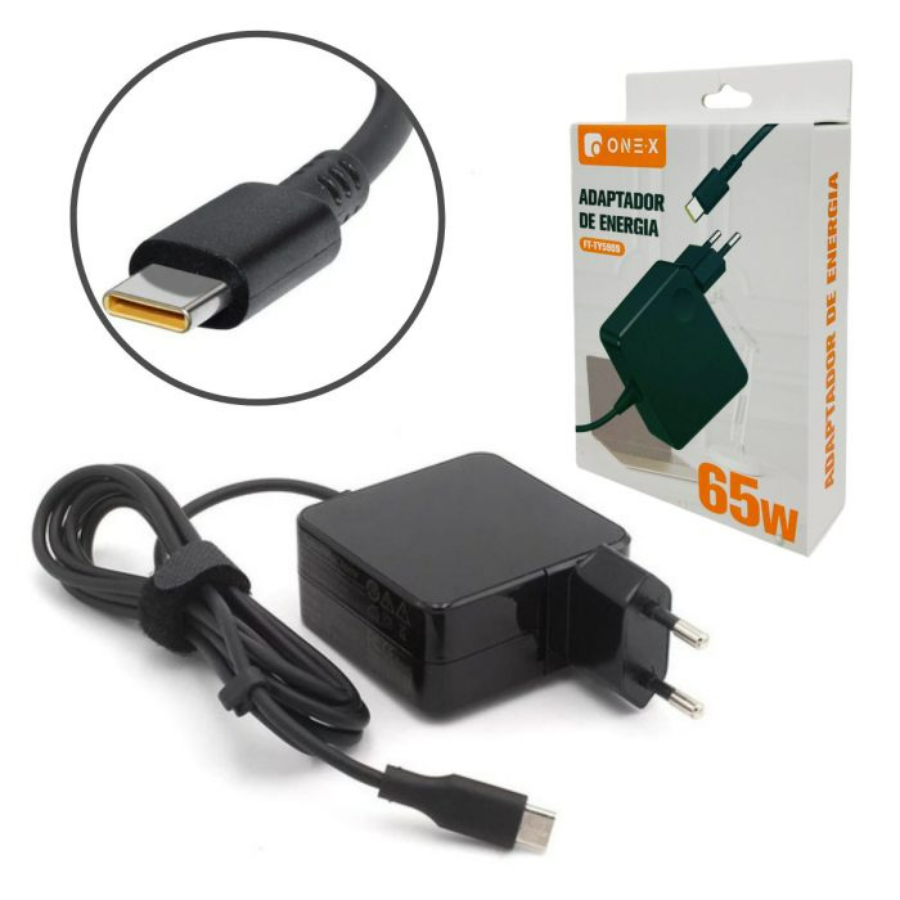 CARREGADOR DE NOTEBOOK COMPATIVEL TIPO C - 20V 3.25A 65W FT-TY5909 ONE-X