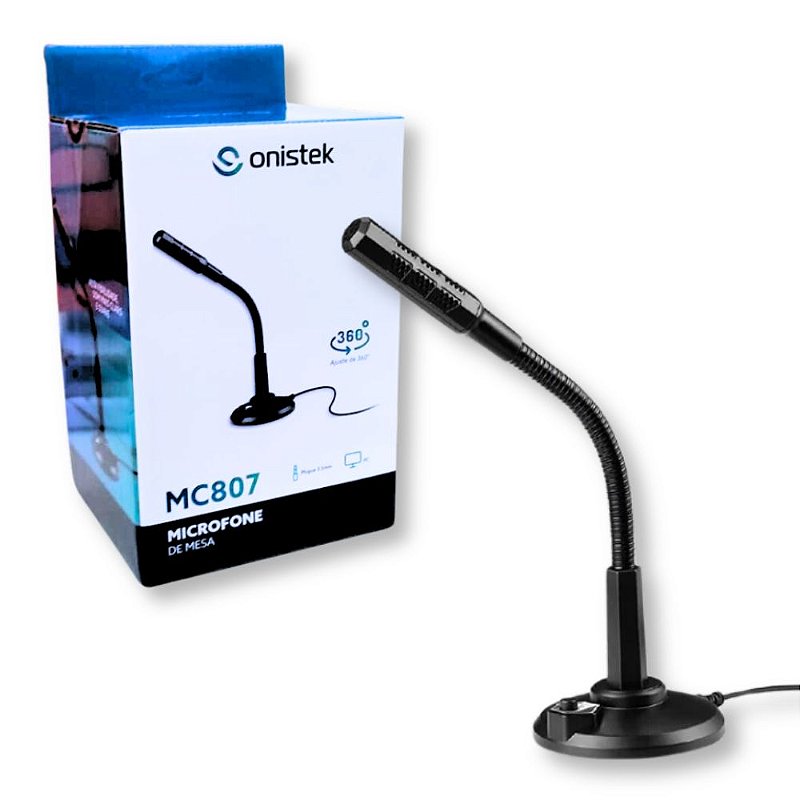MICROFONE DE MESA COM FIO CABO 1.50M ONISTEK MC807