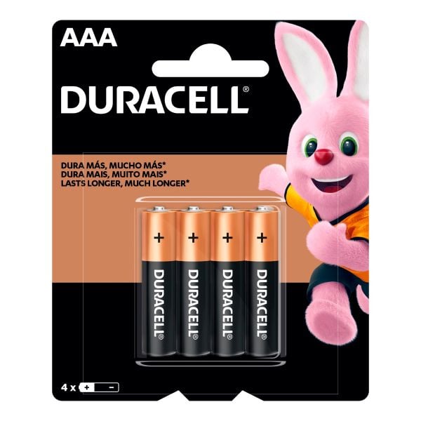 PILHA ALCALINA 1.5V AAA MN2400 4 UNIDADES DURACELL