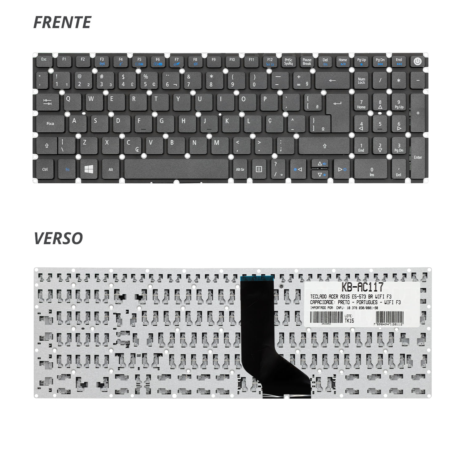 TECLADO NOTEBOOK ACER WIFI F2 KB-AC117-F2 BESTBATTERY