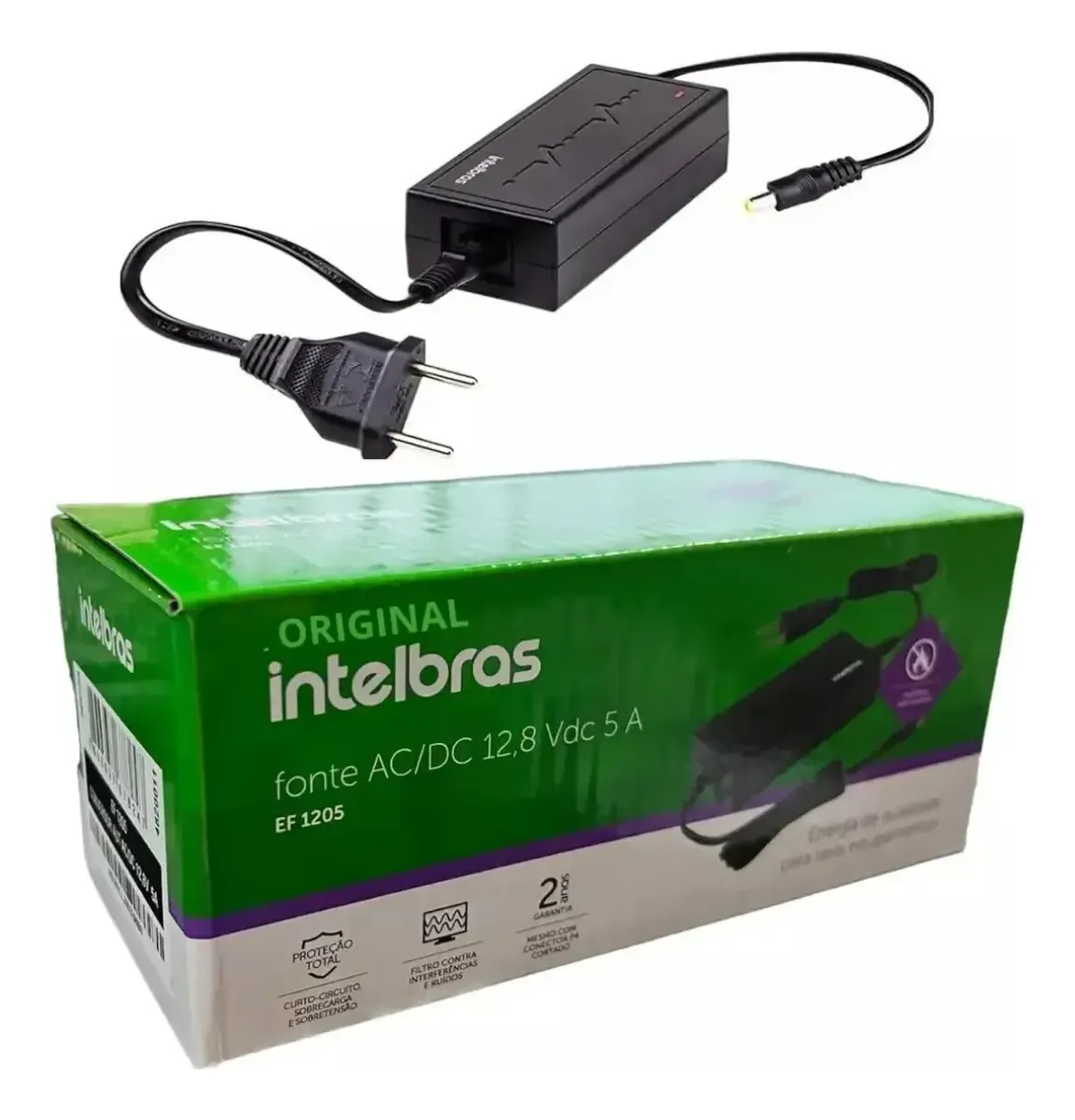 FONTE AUTOMATICA AC/DC 12,8V 5A EF 1205+ INTELBRAS