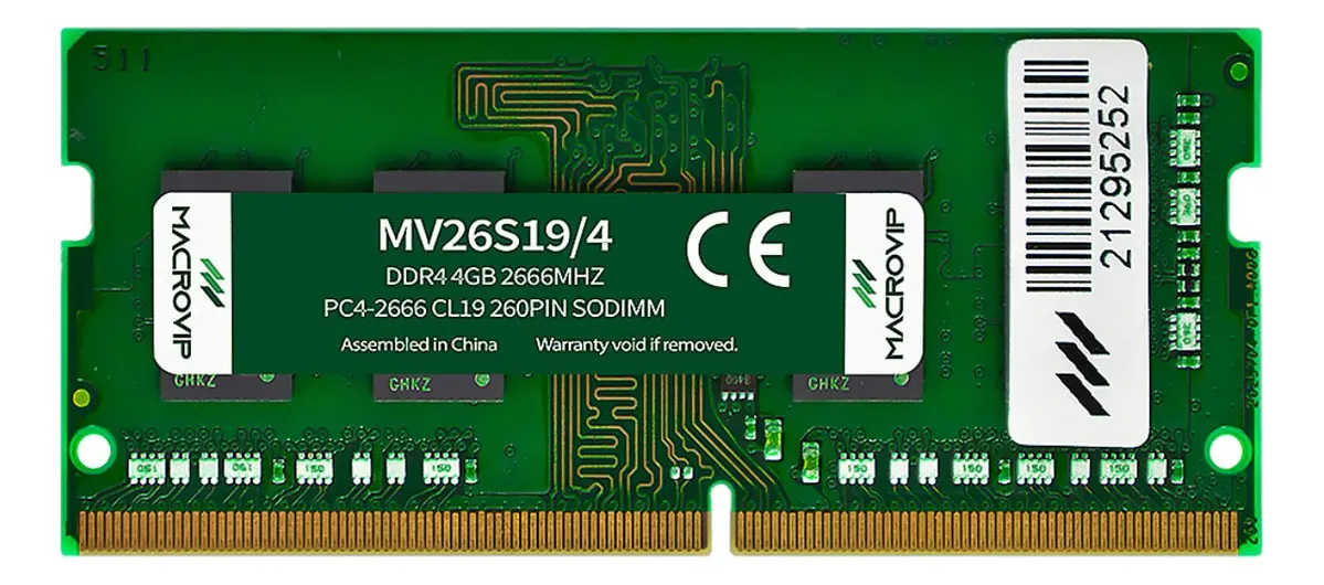 MEMORIA RAM NOTEBOOK 4GB DDR4 2666MHZ MV26S19/4 PC4-21300 CL19 260PIN SODIMM MACROVIP