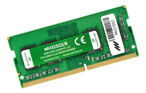 MEMORIA RAM NOTEBOOK 8GB DDR4 3200MHZ 1.2V MV32S22/8 PC4-25600 CL22 260PIN SODIMM MACROVIP