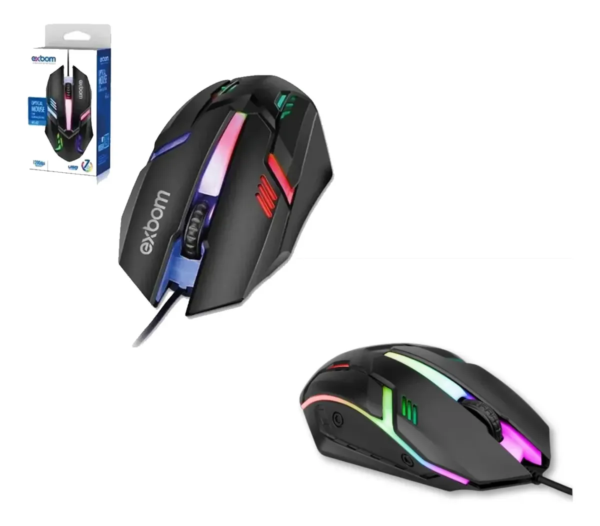 MOUSE GAMER OPTICO RGB USB 2.0 FIO 1.5M 1200DPI HS-191 - HREBOS