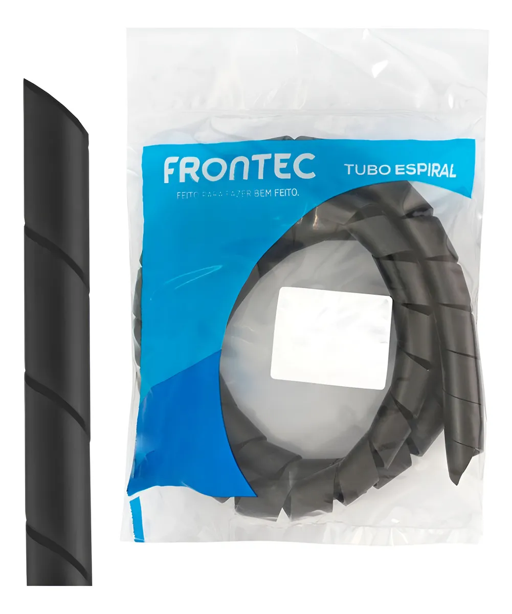 ORGANIZADOR DE CABOS SPIRAL TUBE 2M 1/4 PRETO FONTEC