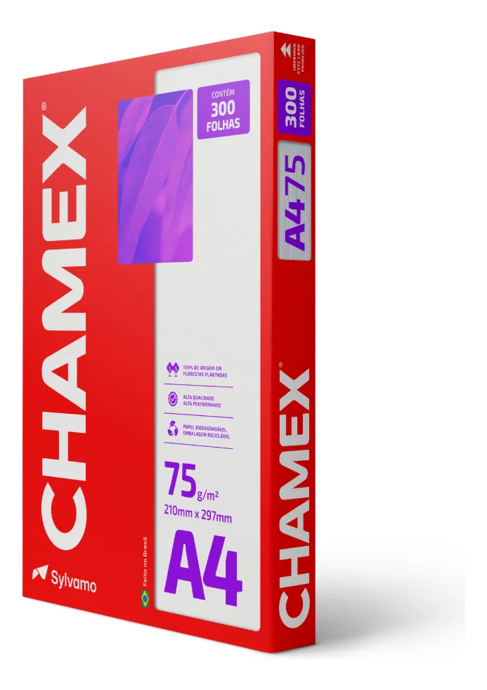 PAPEL CHAMEX A4 75 G/M2 210 X 297 MM PACOTE 300 FOLHAS