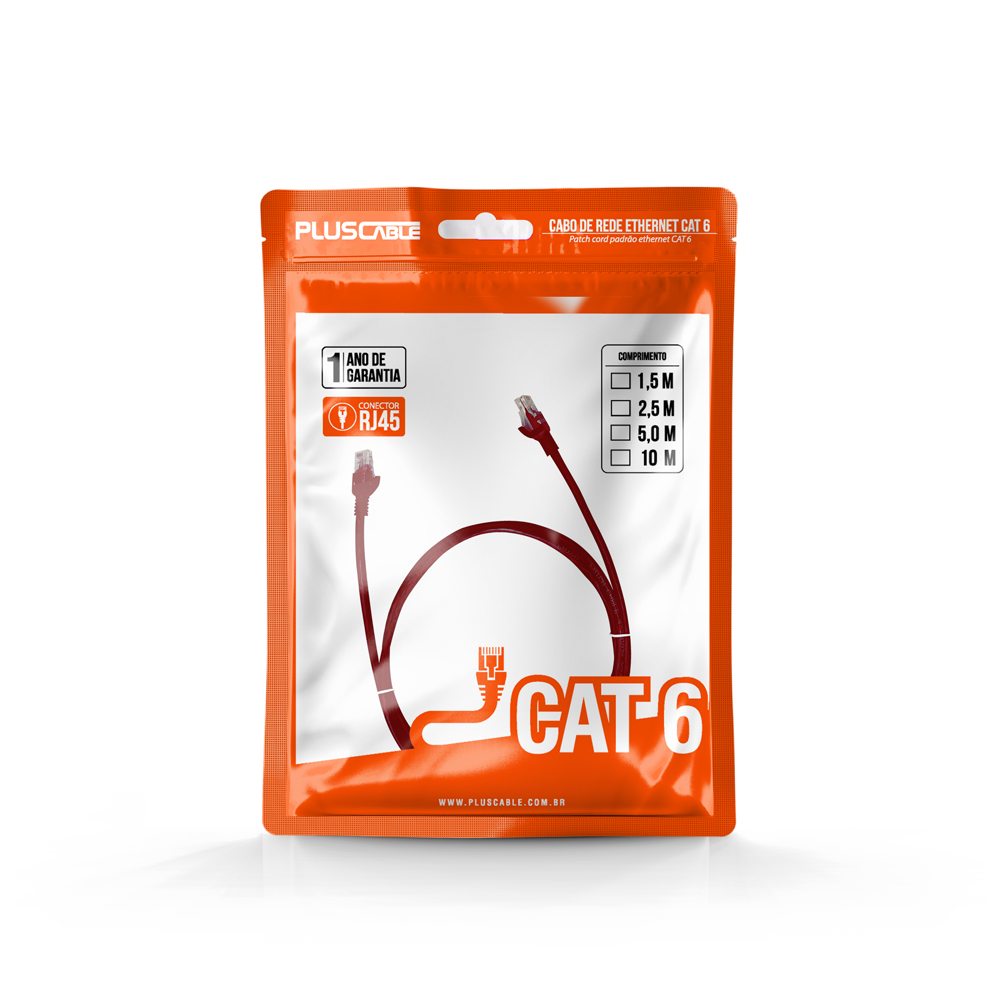 PATCH CORD CAT6 10M PC-ETH6U100RD PLUS CABLE