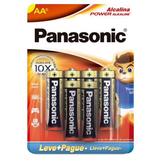 PILHA ALCALINA AA 1,5V BLISTER C/6 LR06 - PANASONIC